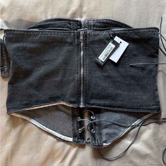 PrettyLittleThing Black Lace-Up Tank Top - Picture 3 of 9